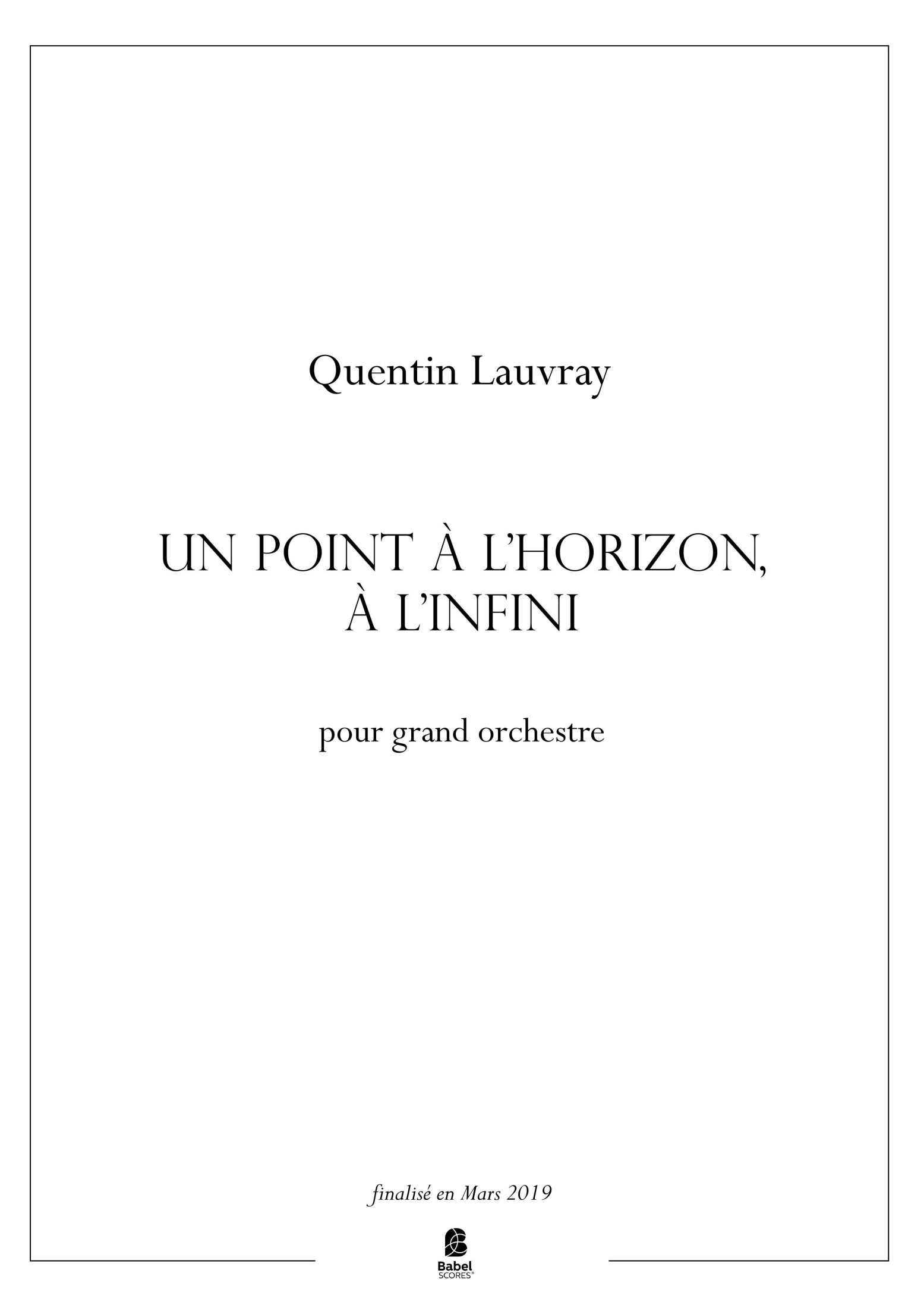 Un Point à l'Horizon, à l'Infini