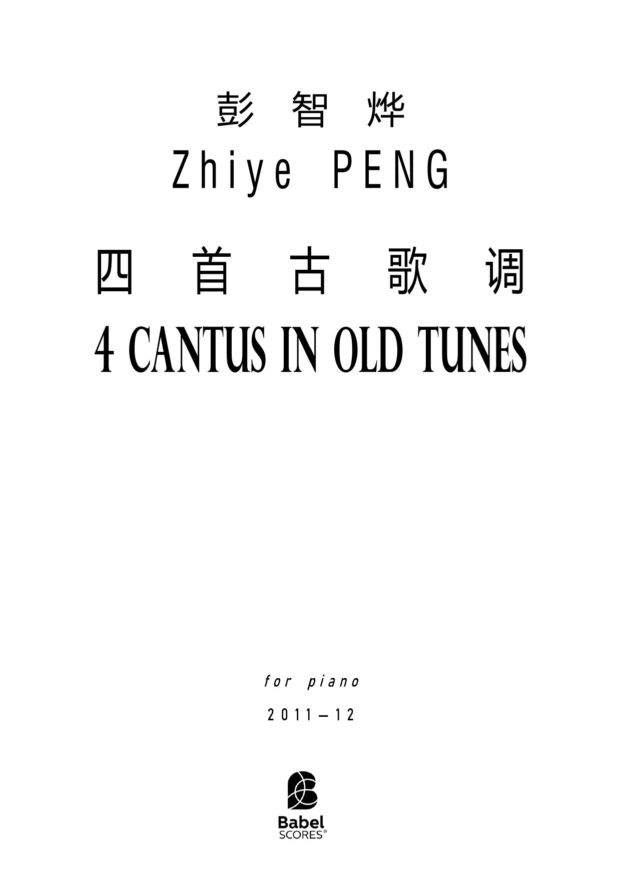 4 Cantus in Old Tunes