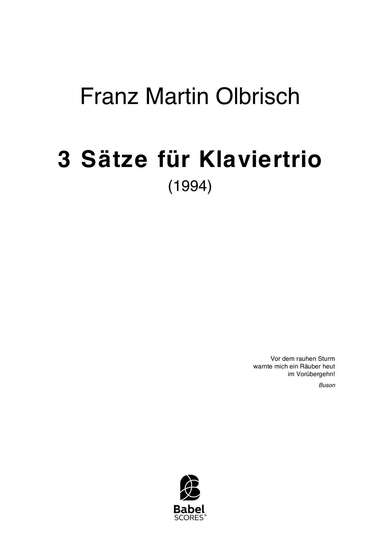 3 Sätze für Klaviertrio