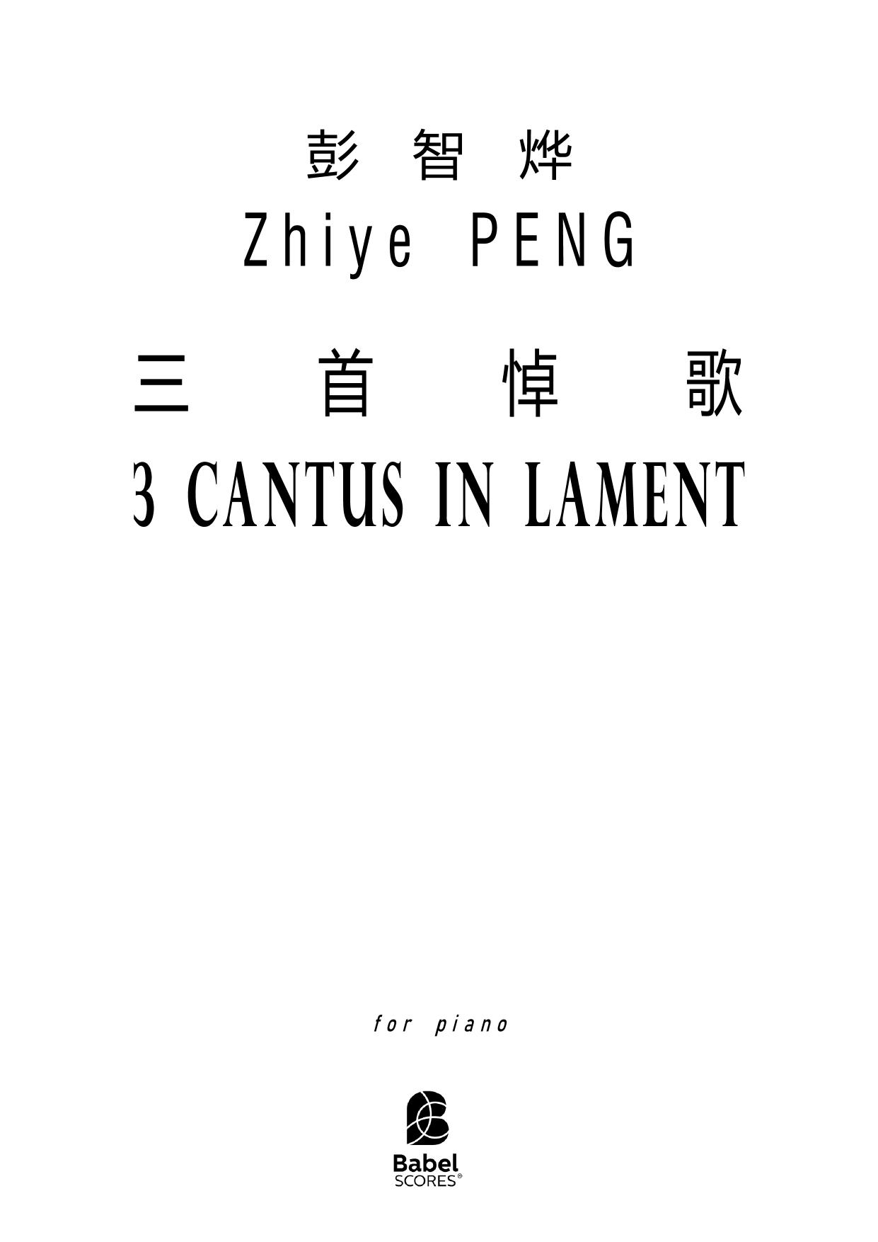 3 Cantus in Lament