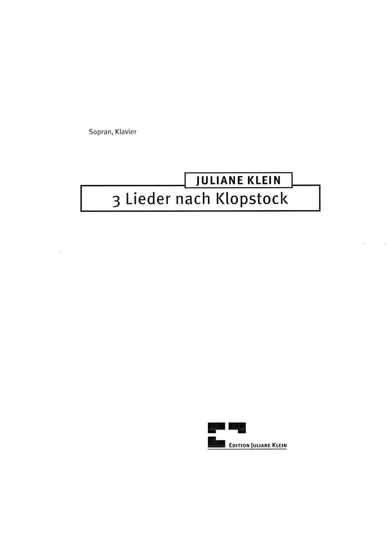 3 Lieder nach Klopstock