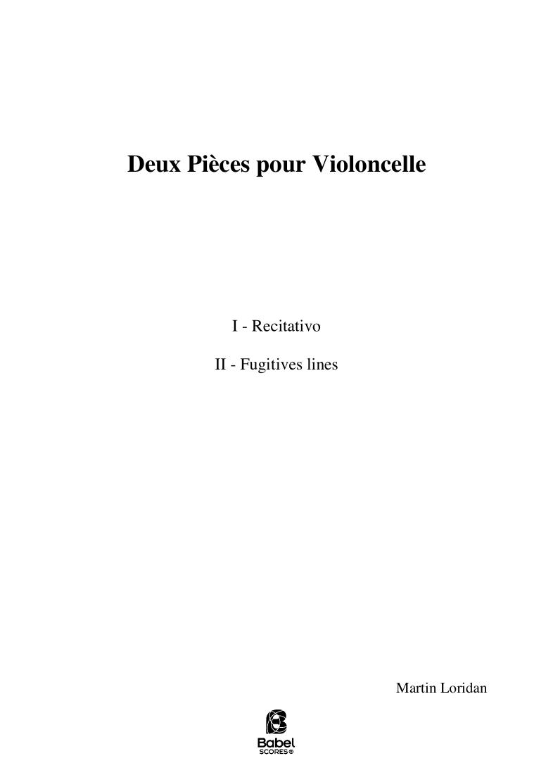 2 Pieces for Solo Cello