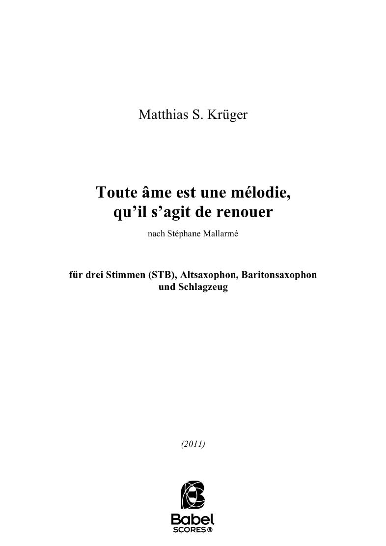 Toute âme est une mélodie, qu'il s'agit de renouer