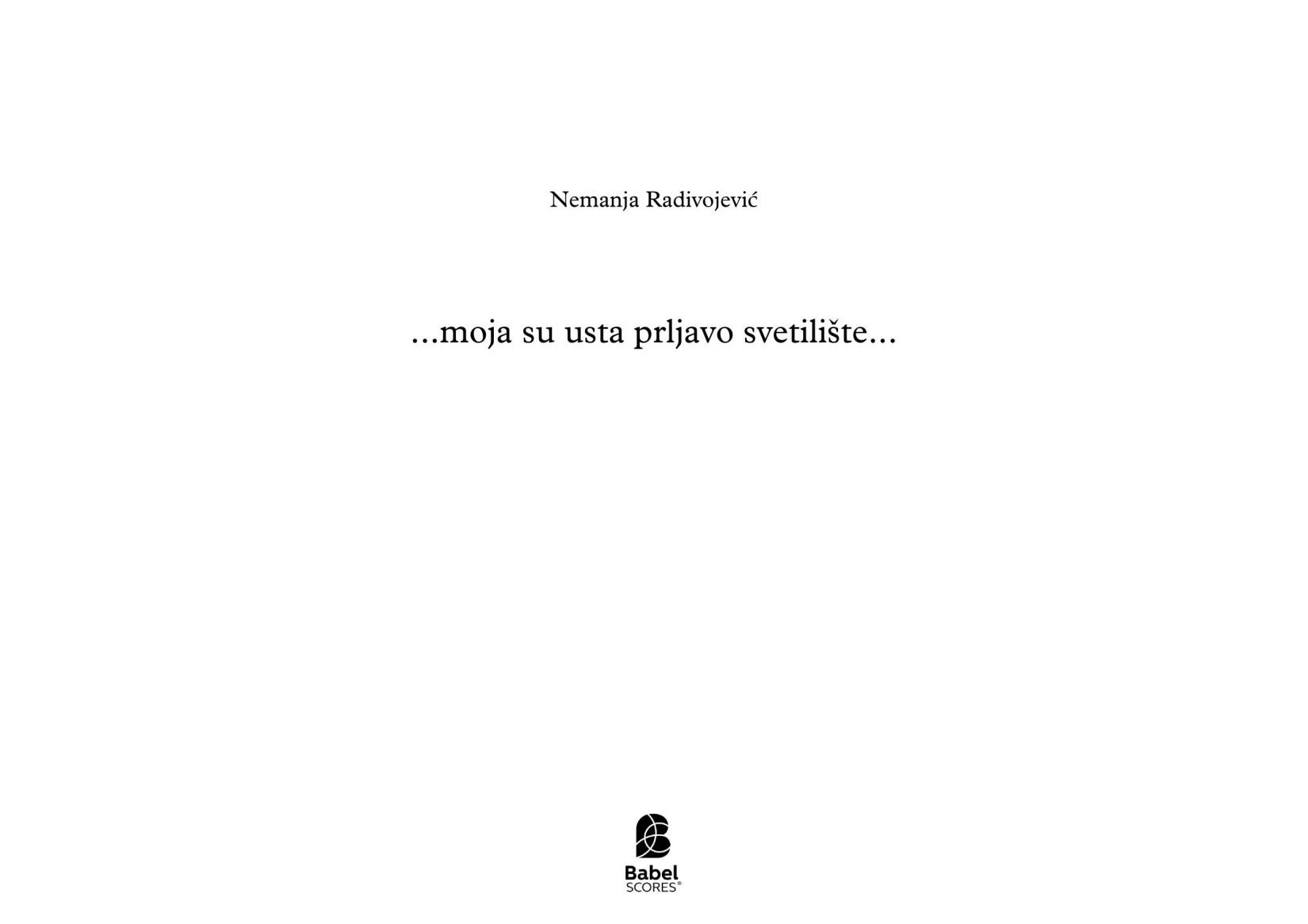 ...moja su usta prljavo svetilište...