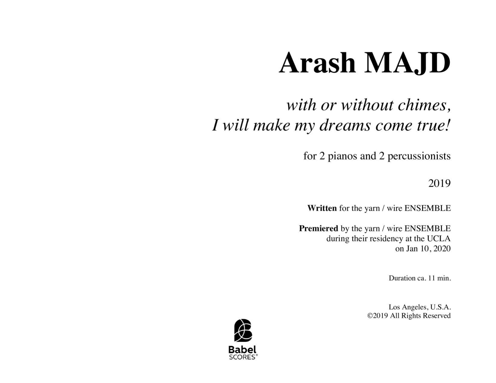With or without chimes, I will make my dreams come true!