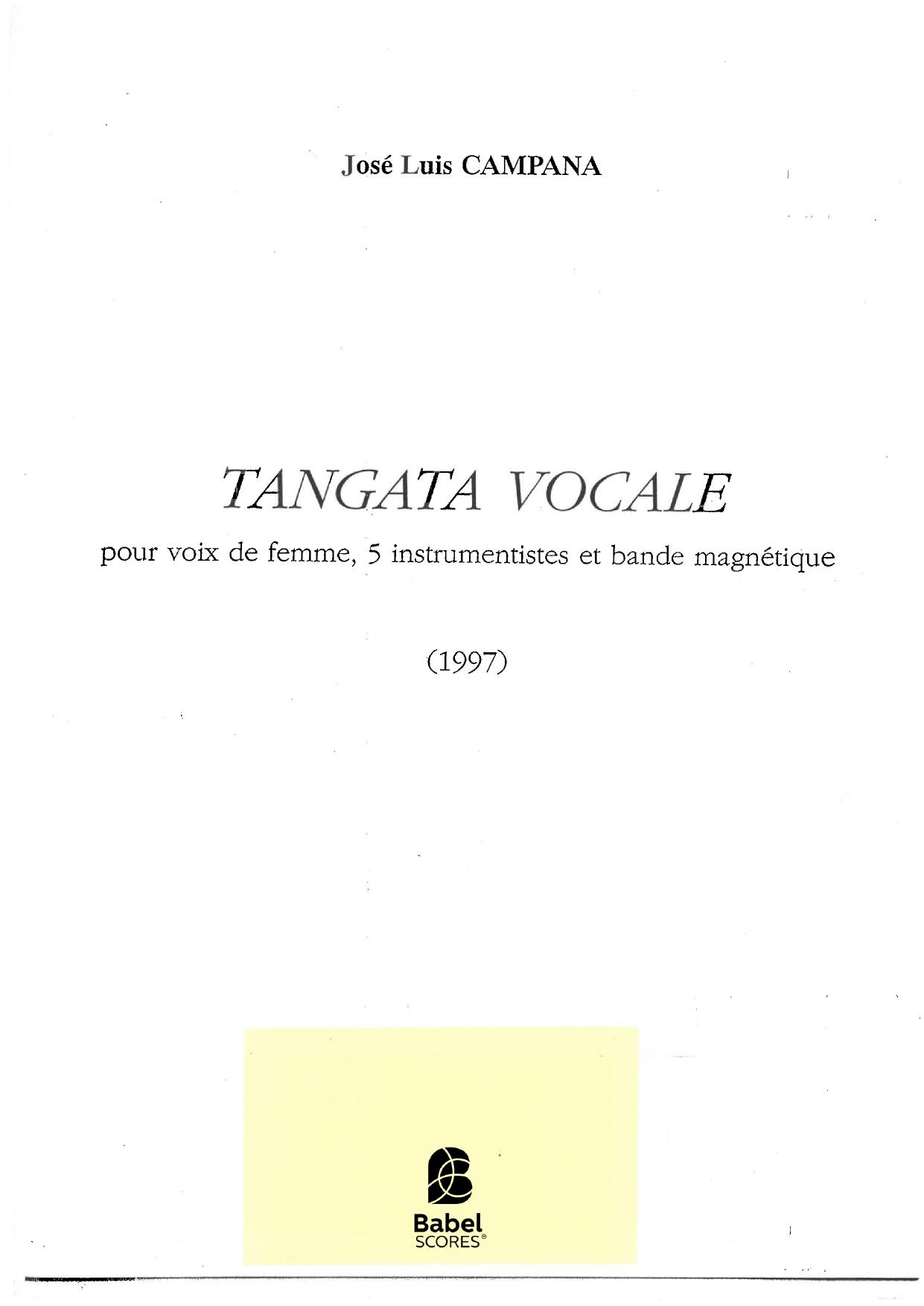 TANGATA VOCALE (première version)