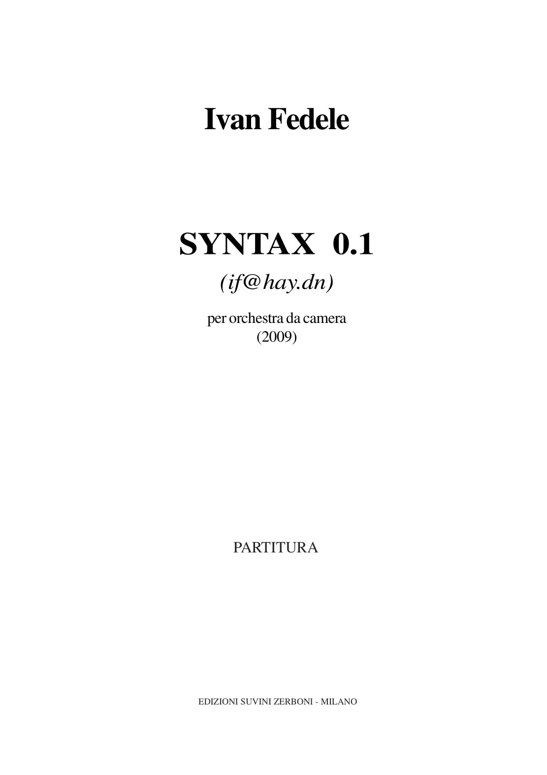 Syntax 0.1