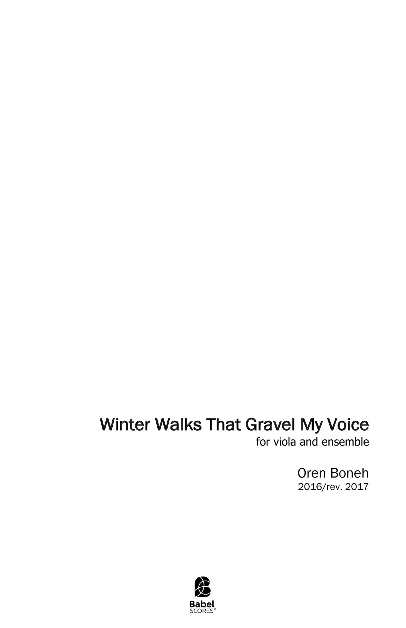 Winter Walks that Gravel my Voice